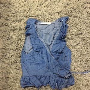 Zara Ruffle Wrap Blouse